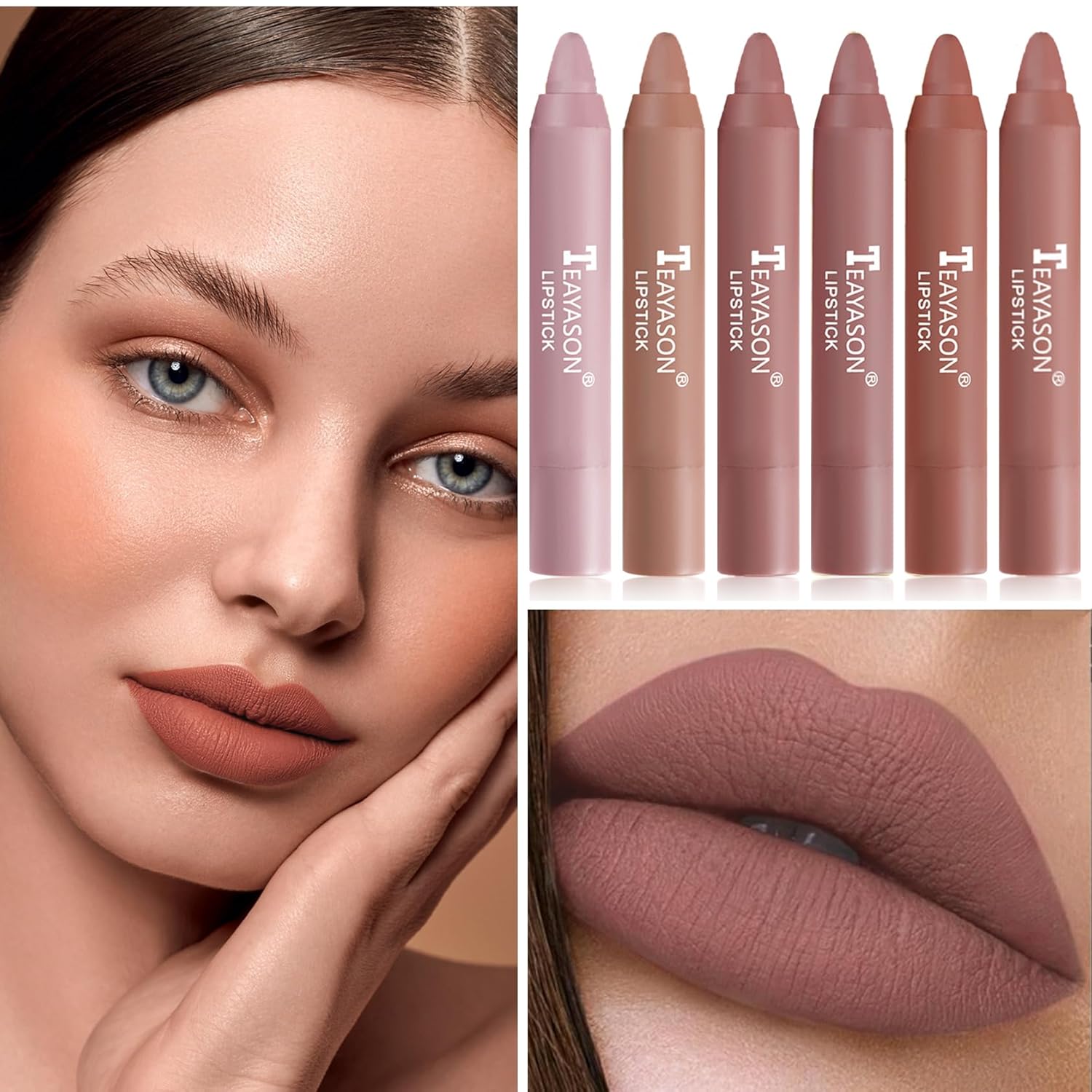 XINGXYUEL Juego de pintalabios color nude, mate, impermeable, de larga duración, antiadherente, terciopelo brillante, tinte de labios, maquillaje