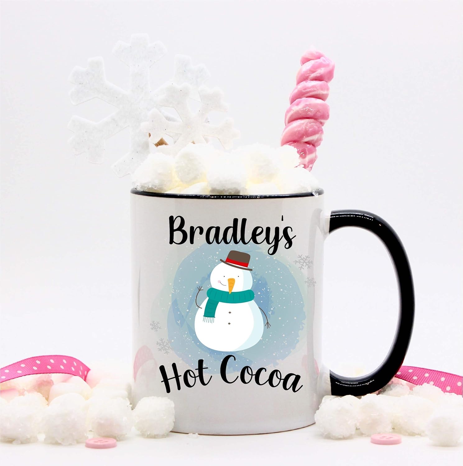 Personalized Snowman Boy Hot Cocoa Mugs, Gifts for Him, Christmas Hot Cocoa, Custom Hot Chocolate Mugs for Kids, Winter Gifts, Snow Day, Christmas