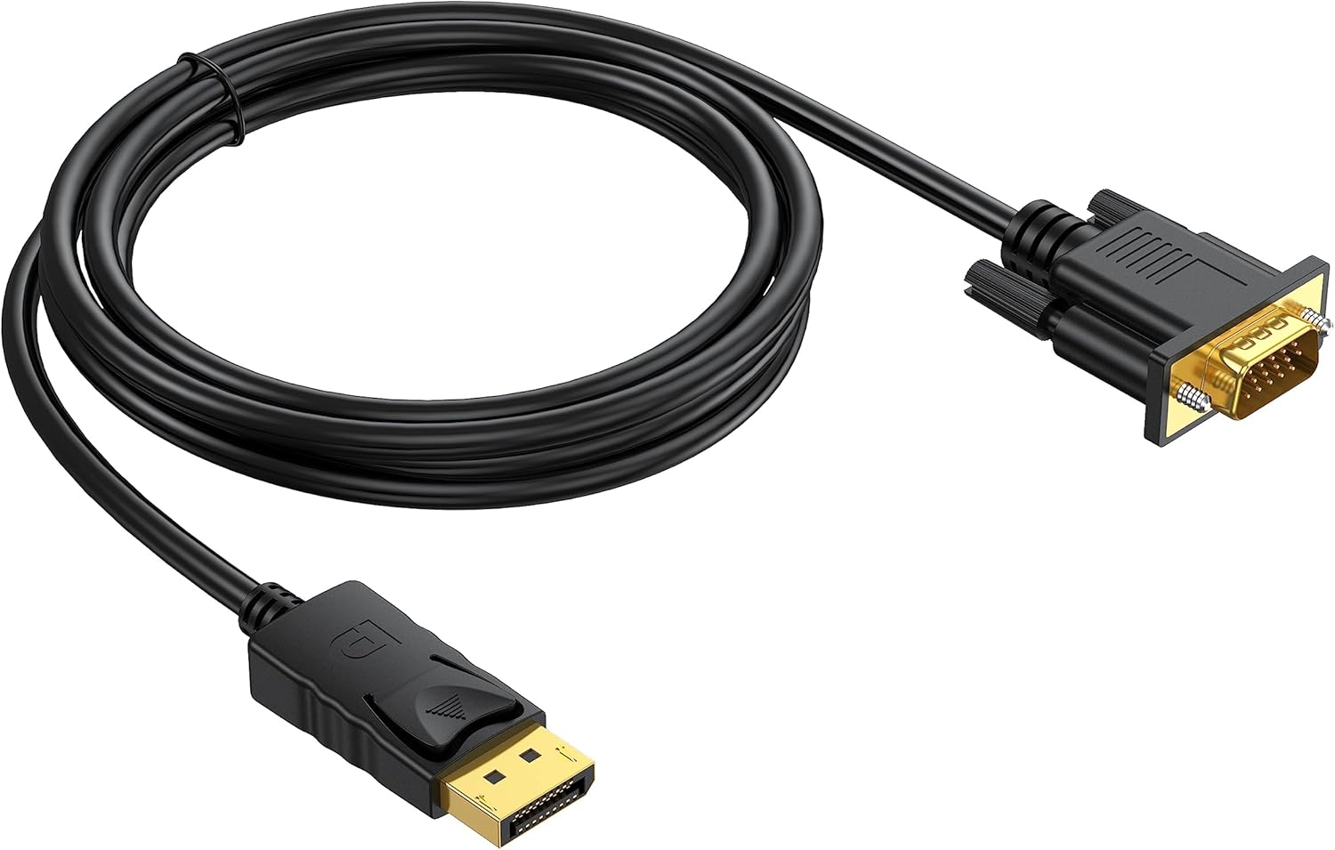 Cable DisplayPort a VGA de 5 pies, paquete de 10 unidades, adaptador DP a VGA macho a macho chapado en oro para computadora, laptop, TV, proyector,