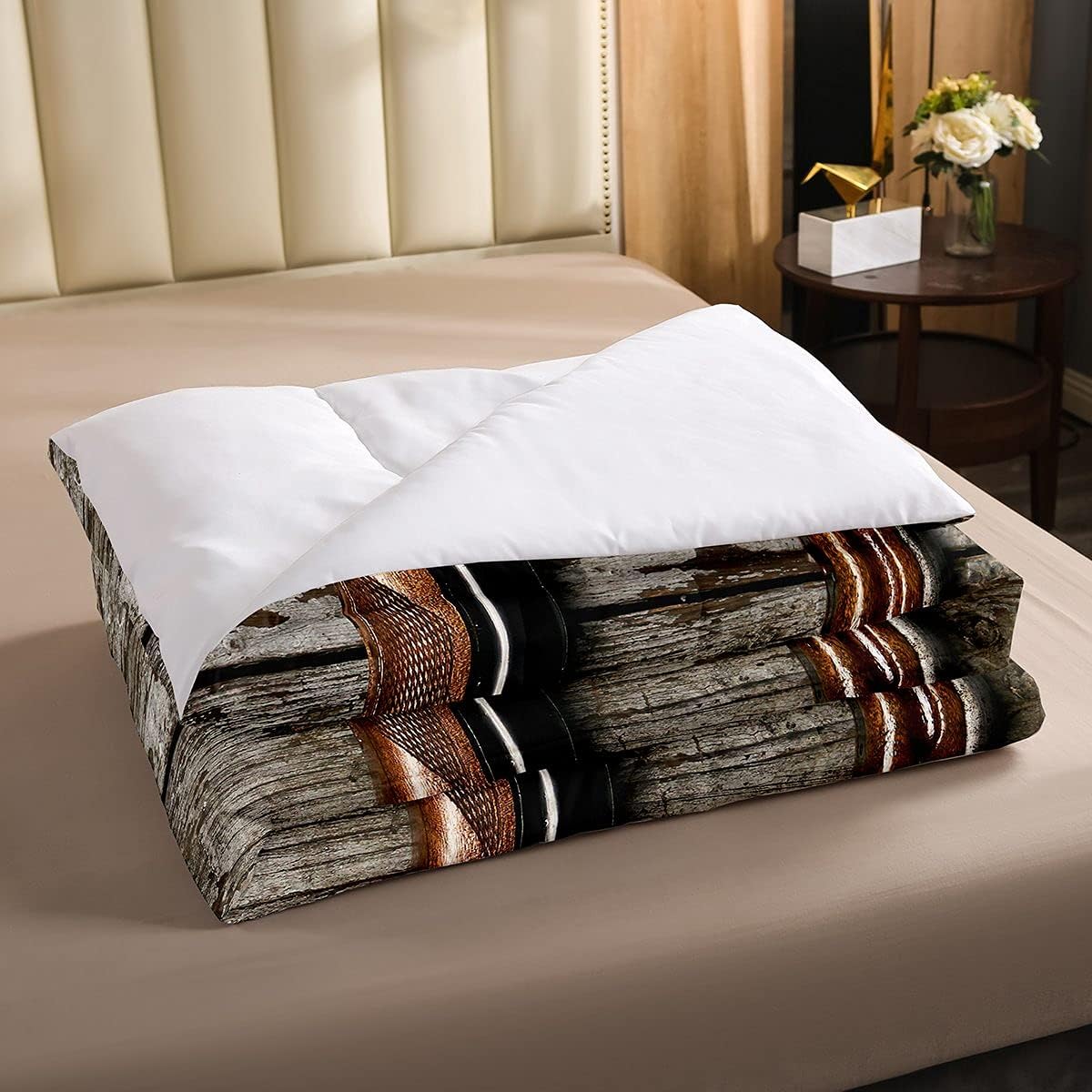 Erosebridal Edredón de plumón de pistola, juego de ropa de cama con temática militar para niños, adolescentes y hombres, juego de edredón retro de