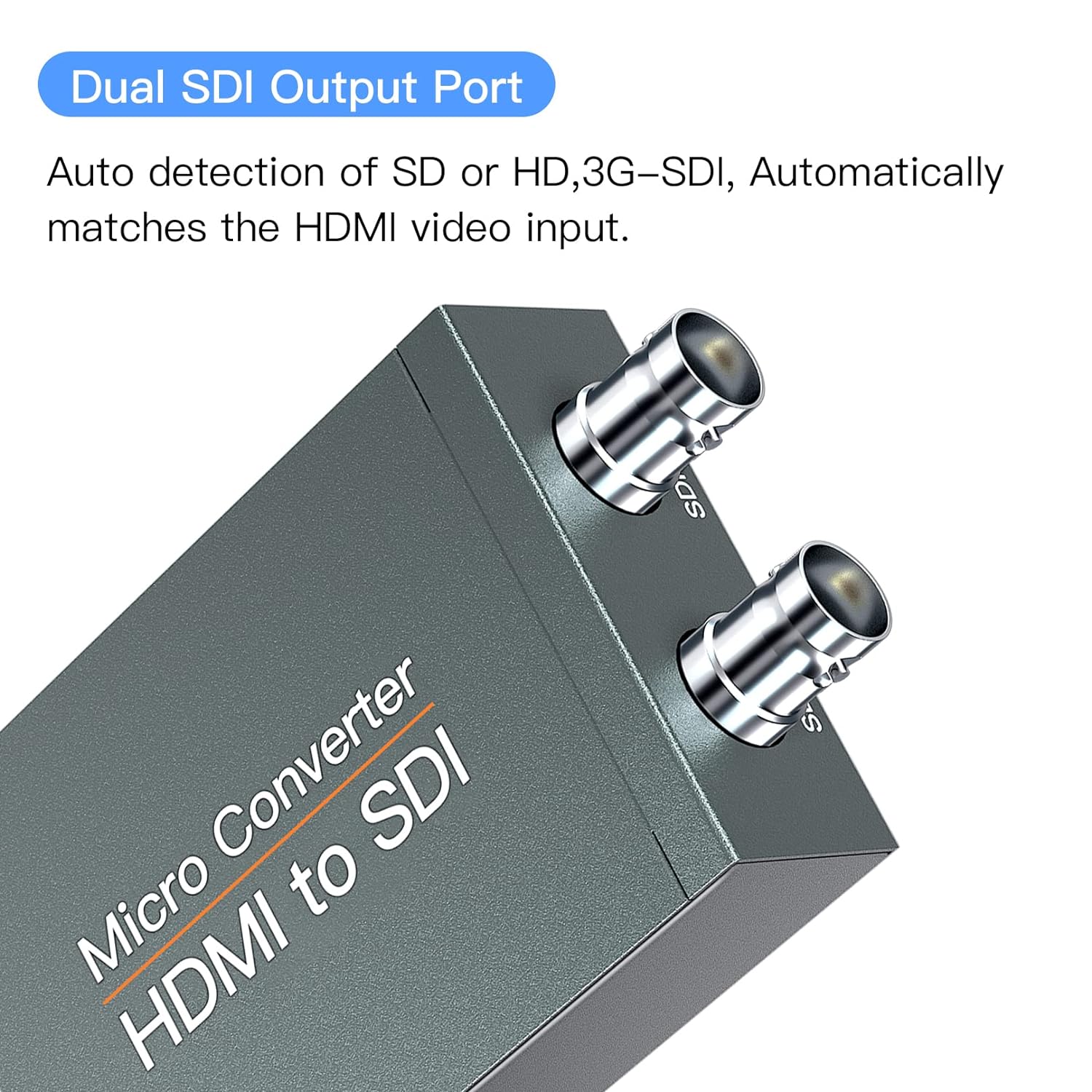 HDMI a SDI, HDMI a 3G-SDIHD-SDI, convertidor de audio 2 vías SDI convertidor adaptador de salida SDI dual soporte 1080P para cámara de cine en casa