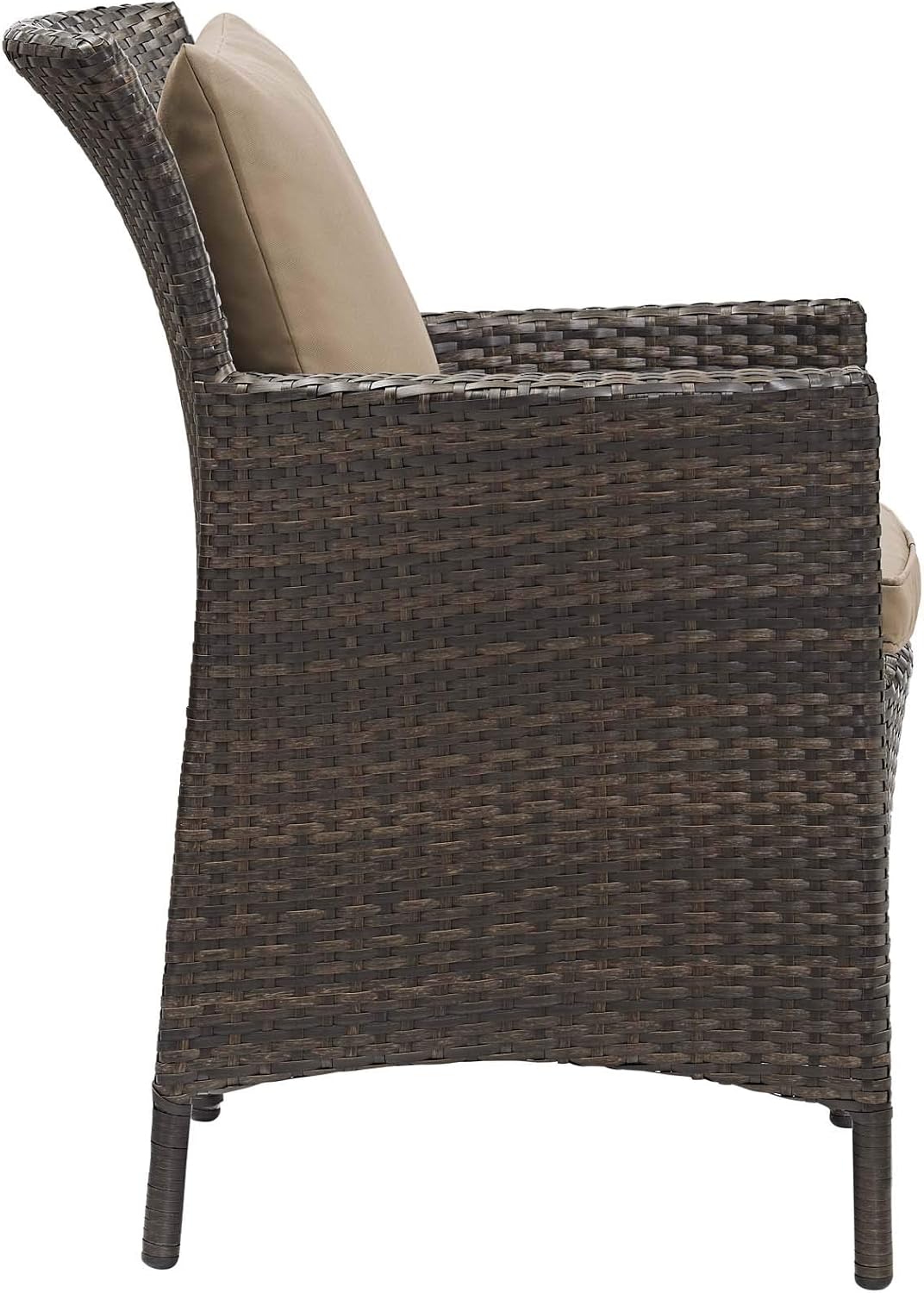 Modway Converge – Silla de mimbre para patio al aire libre con cojín en color marrón moca