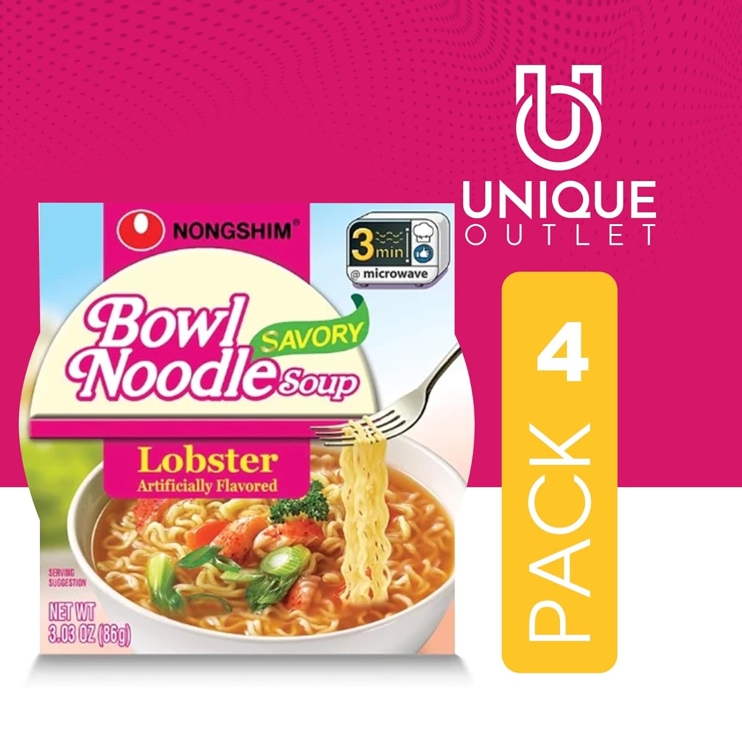 Nongshim Unique Outlet – Paquete de 24 cuencos para sopa Ramyun Ramen de sabores surtidos, 3.03 onzas