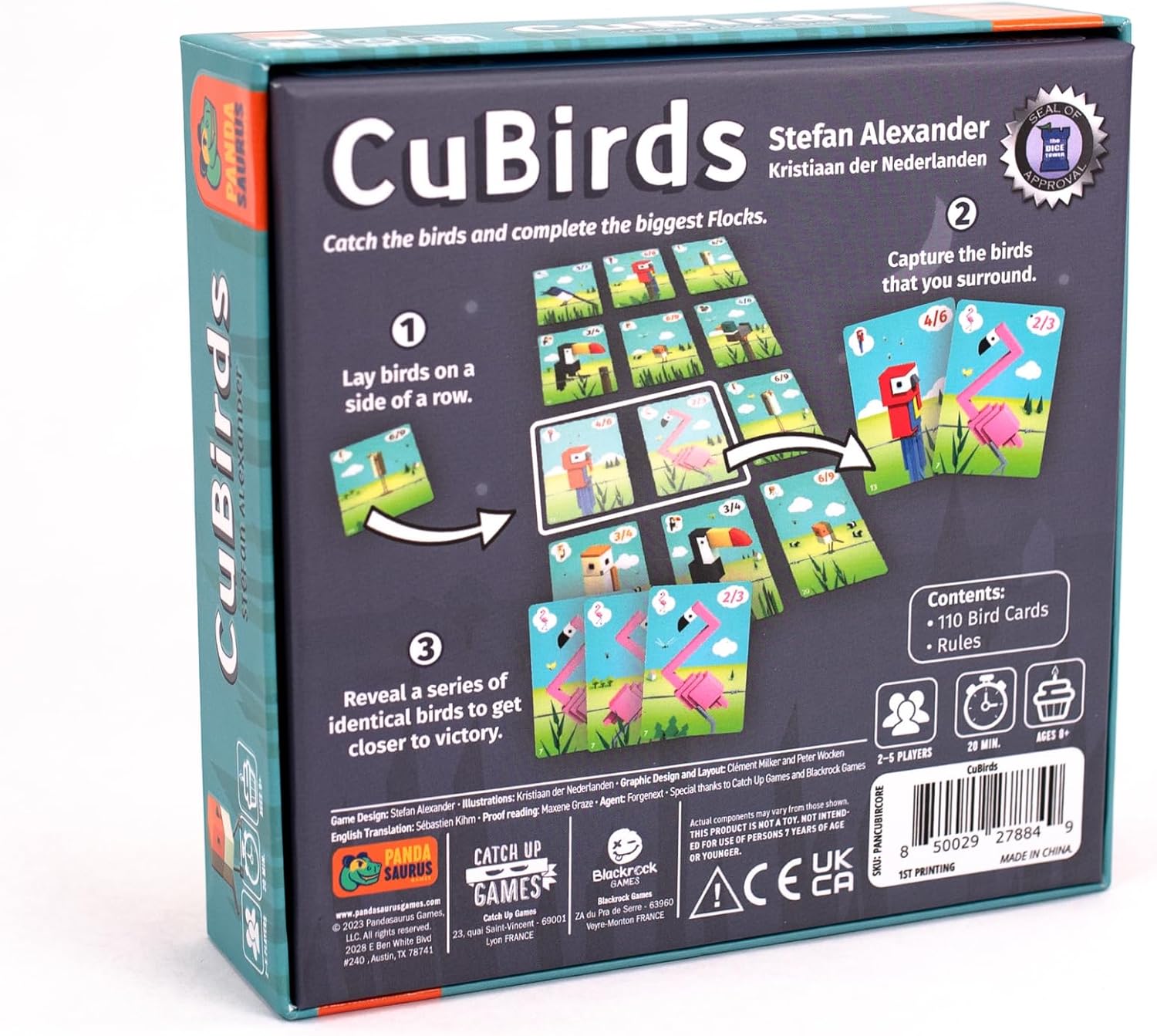 Pandasaurus Games CuBirds – Juego de cartas – Reúne y organiza pájaros para ganar! Juego de estrategia de construcción de rebaño, divertido juego