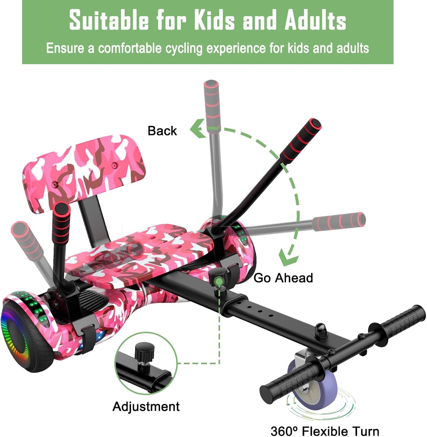 Hoverboard para niños de dos ruedas con auto equilibrio, hoverboard con luces LED  UL 2272 certificado