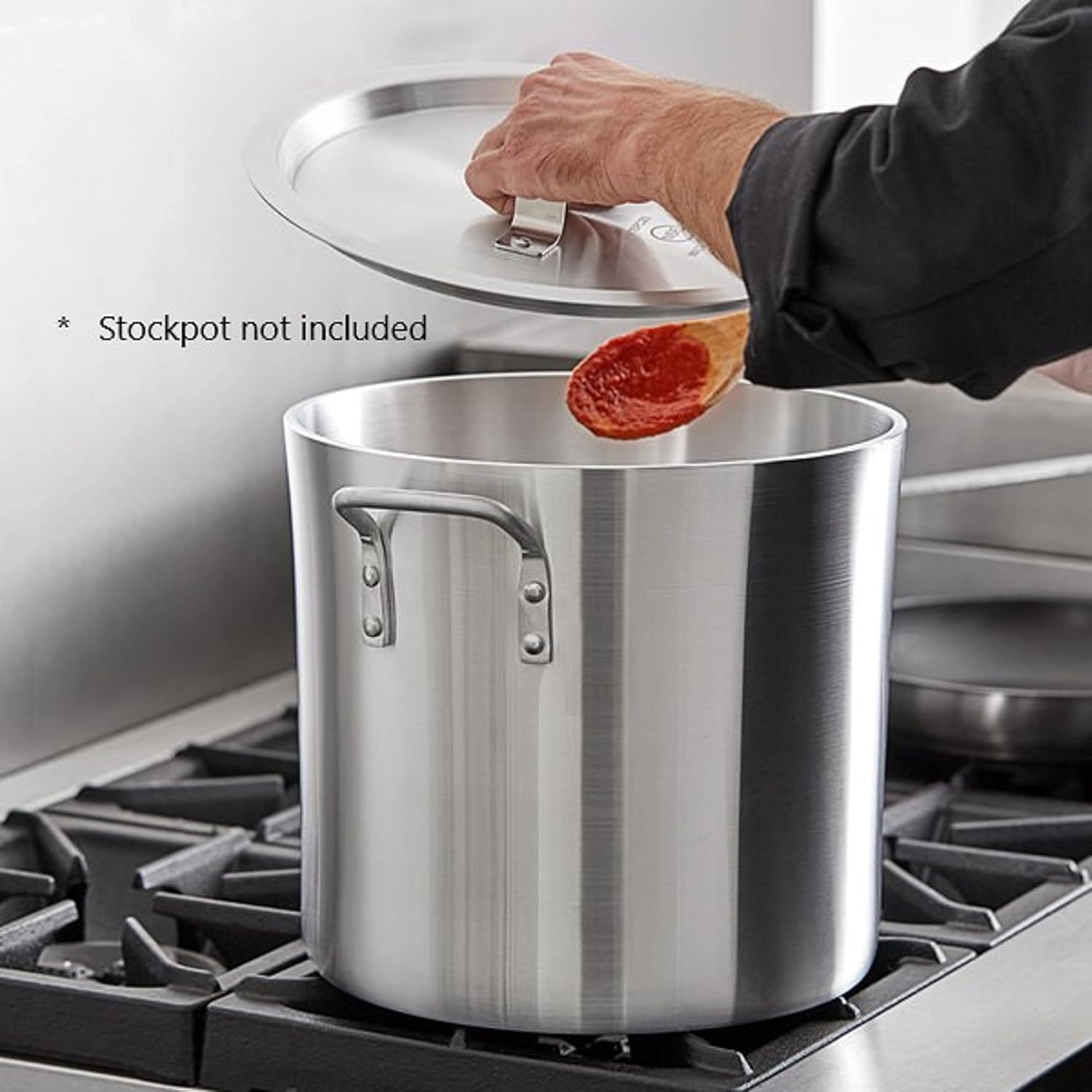 Tapa de olla de aluminio de 24 cuartos de galón de 13-12 pulgadas de diámetro x 1-14 pulgadas de altura- Cubierta multiusos para ollas de sopa de