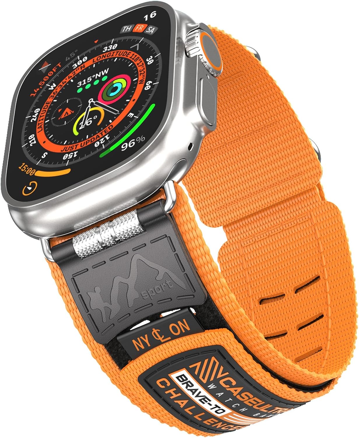 Correa deportiva de nailon compatible con Apple Watch Band de 1.61 pulgadas, 1.57 pulgadas, 1.50 pulgadas, correa militar para hombres, para iWatch