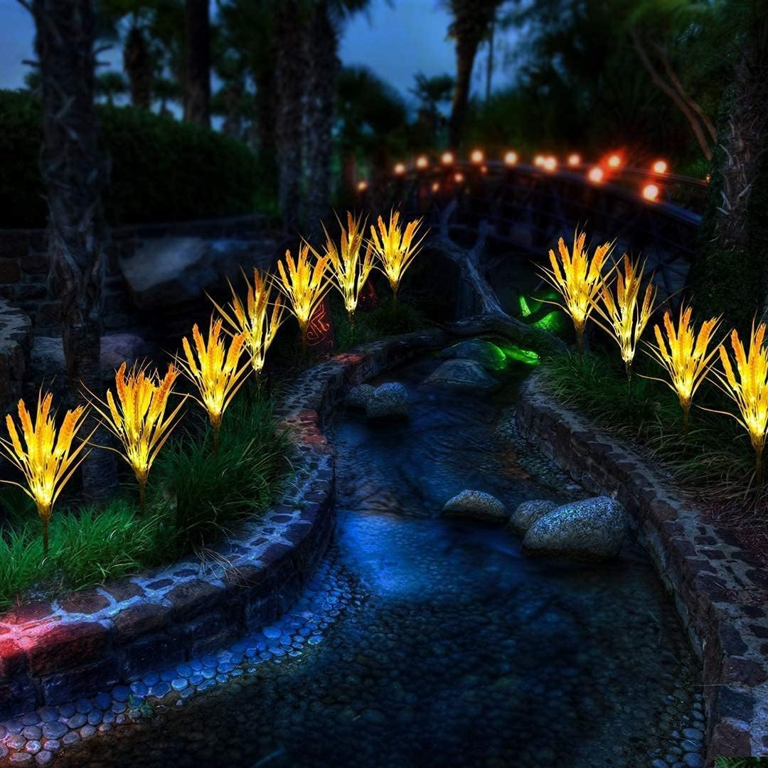 Idefair Luces solares de flores decorativas para exteriores, paquete de 2 luces solares de estaca de jardín para patio, césped, patio, camino