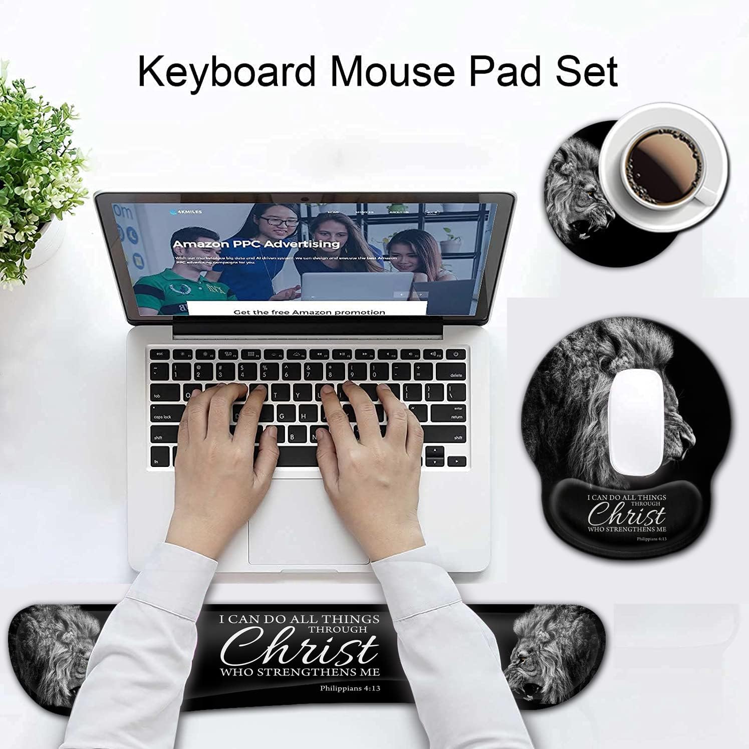 Alfombrilla ergonómica para mouse con soporte de muñeca de gel y reposamuñecas de teclado de espuma viscoelástica, para videojuegos, oficina,