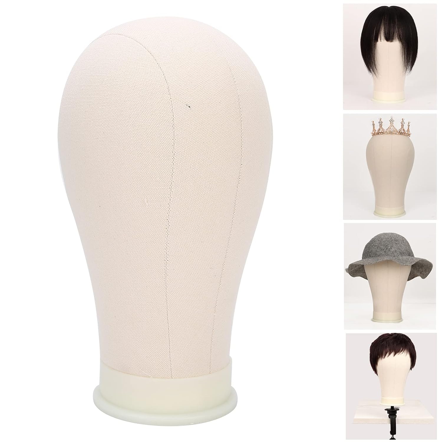 Cabeza de maniquí de lona de corcho de 21 a 22 pulgadas, cabeza de lona de corcho para pelucas, para hacer pelucas, práctica de estilo, maniquí de