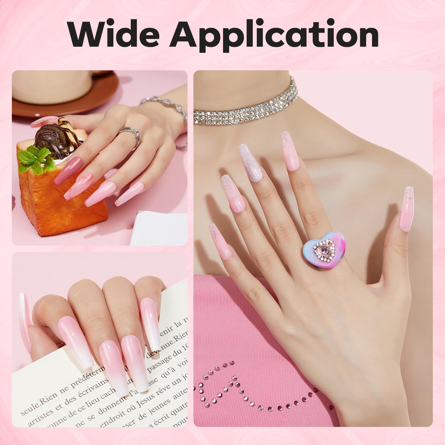 modelones Builder – Gel de uñas 8 en uno, constructor de gel rosa para engrosar las uñas, lámpara LED de uñas curada, base de esmalte de uñas, gel