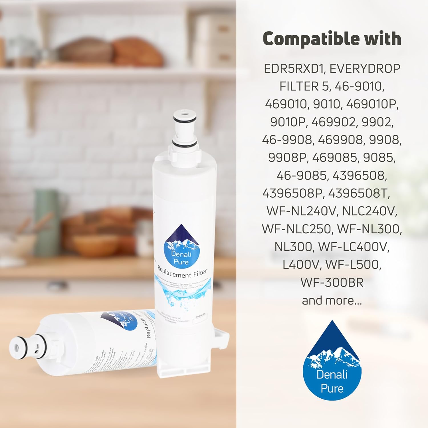 2-PackWhirlpool 4396509Frigorífico Filtro de agua de repuesto Cartucho de filtro de agua para nevera Whirlpool 4396509COMPATIBLES