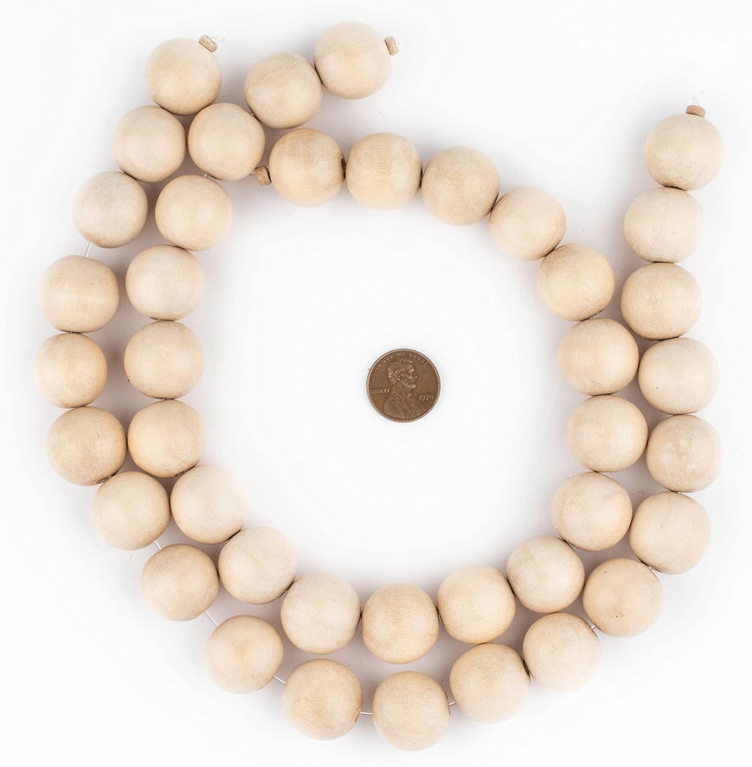 TheBeadChest cuentas de madera redondas naturales de 0.315pulgadas, cuentas de madera sueltas espaciadoras para fabricar joyas, 4 tamaños (0.315,