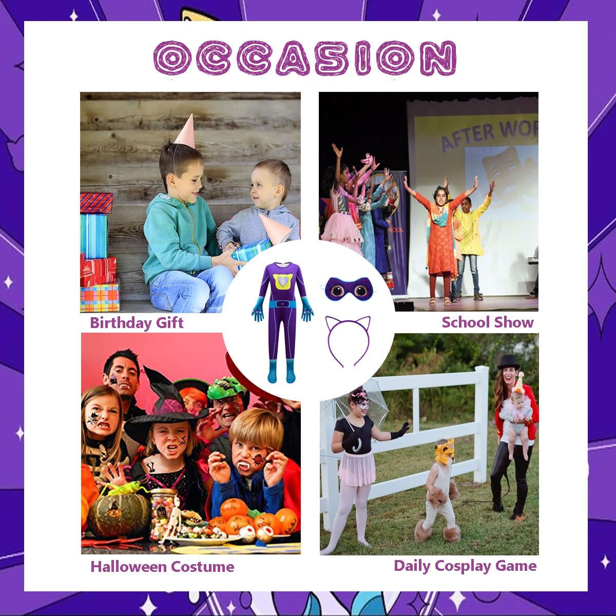 AGRIBAZAAR Disfraz de cosplay de gatitos lindos para niños con máscara y diadema, 3-10 años