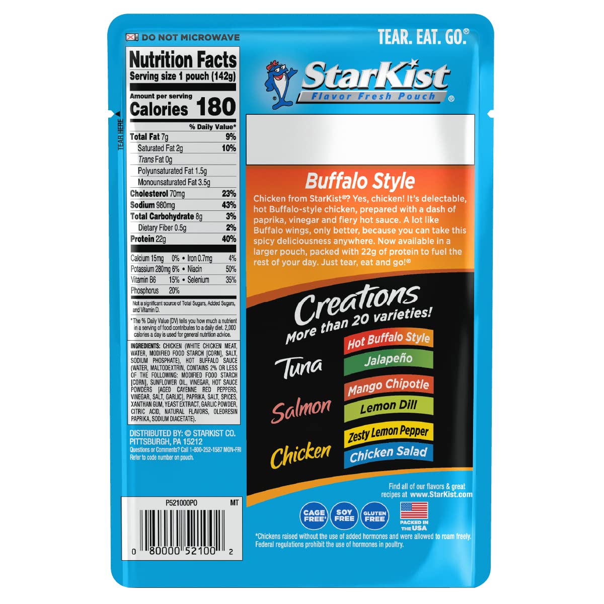 StarKist Chicken Creations BOLD Buffalo, bolsa de 5 onzas de tamaño grande (paquete de 12)
