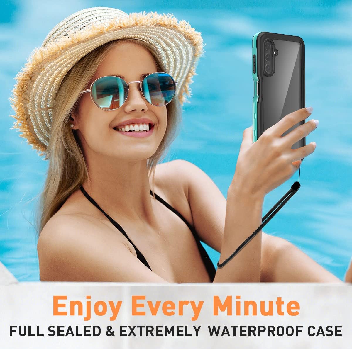AICase Funda impermeable para Samsung Galaxy A14 5G, transparente, a prueba de agua, a prueba de golpes, a prueba de polvo, a prueba de nieve,