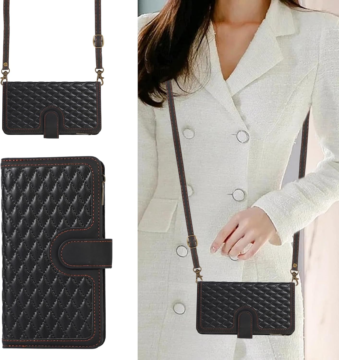 Asuwish Funda de teléfono para Samsung Galaxy A54 5G Funda tipo cartera con protector de pantalla de vidrio templado y correa cruzada para la muñeca
