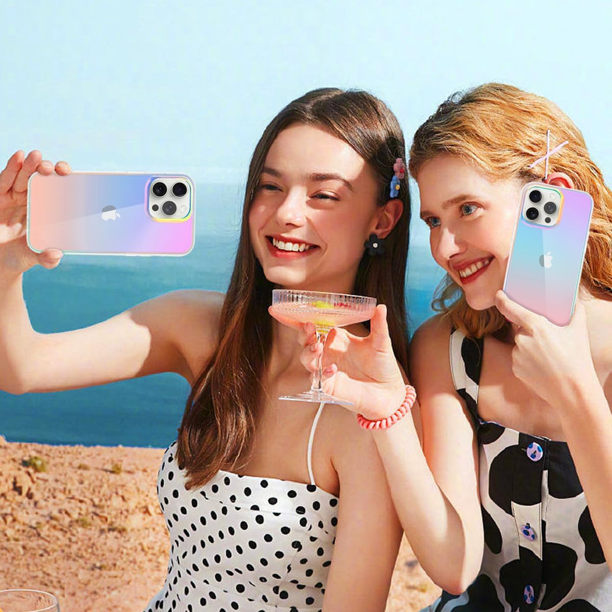 Yiyahu Coloful – Funda para iPhone 15 Pro, translúcida mate para iPhone 15 Pro para mujeres, niñas, bonita funda a prueba de golpes para Apple