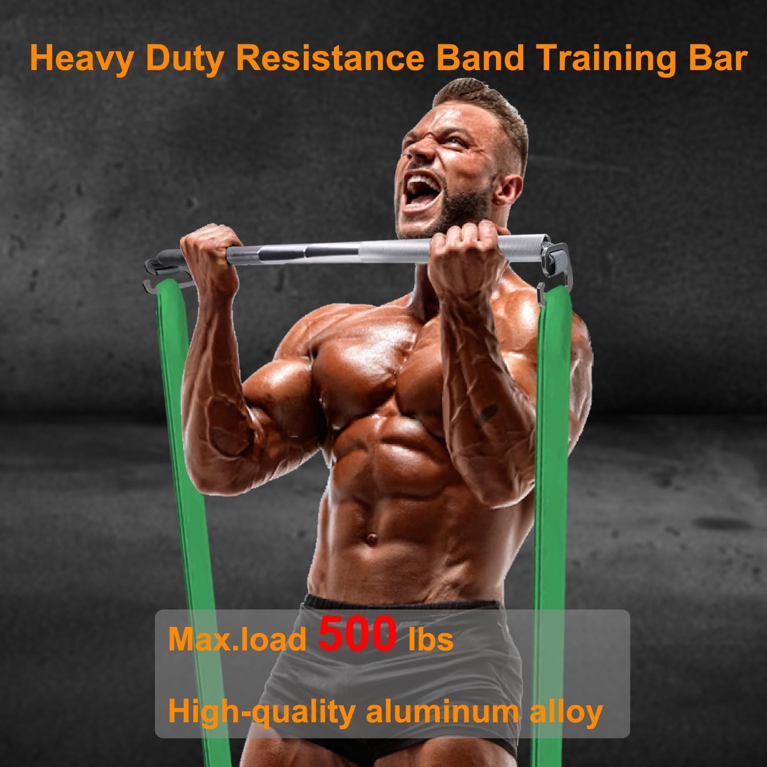 J Bryant Barra de ejercicios con banda de resistencia para fitness, gancho grande, barra resistente