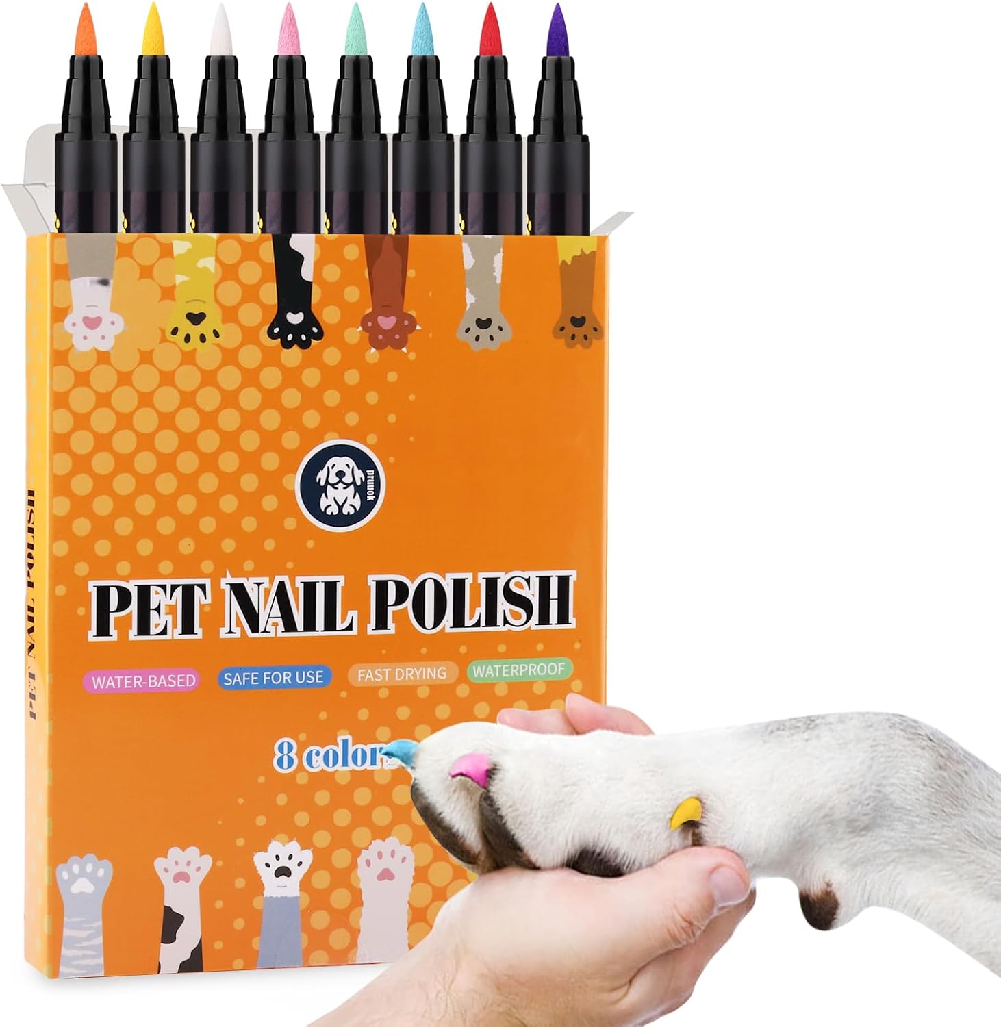 Esmalte de uñas para perro, juego de 8 colores para esmalte de uñas para mascotas, esmalte de uñas de secado rápido, esmalte de uñas para cachorros,