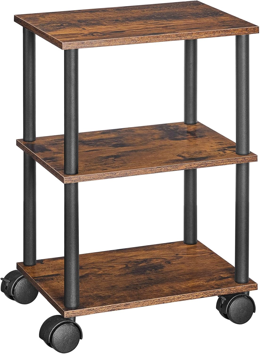 HOOBRO Soporte para impresora, carrito industrial de 3 niveles para impresora debajo del escritorio con estante, estante de máquina resistente con