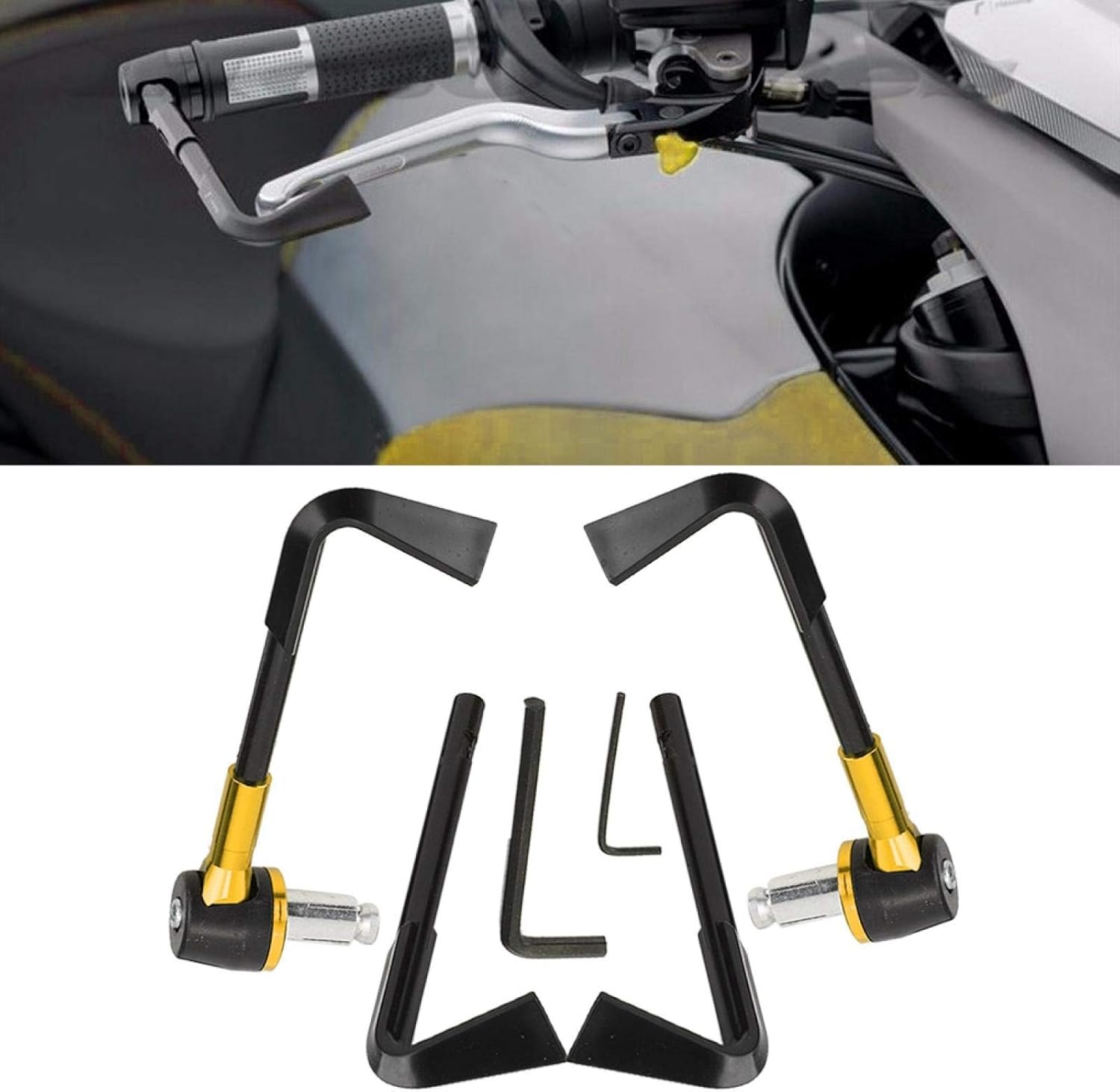 EVGATSAUTO Protectores de palanca de motocicleta, protector de palanca de freno delantero CNC, empuñadura de motocicleta, protector de motocicleta