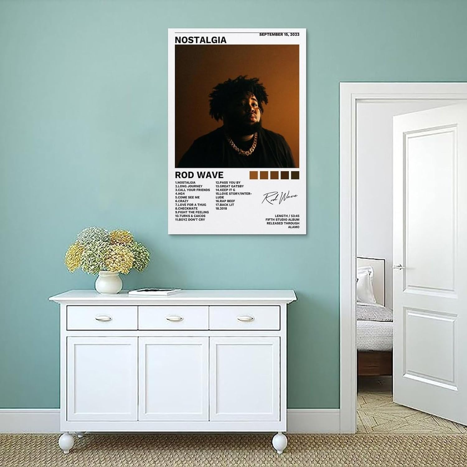JINUS Póster con diseño de ondas de barra, cubierta de nostalgia, pintura decorativa, lienzo, pósteres de pared e impresión artística moderna para
