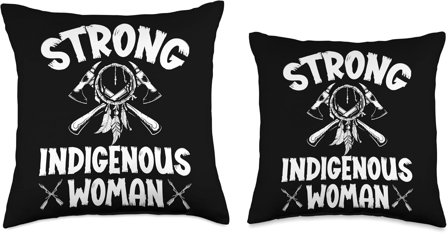 Pride Nativ American Indigenous Fearless Strong Indigenous Woman Native American Throw Pillow, 16×16, Multicolor