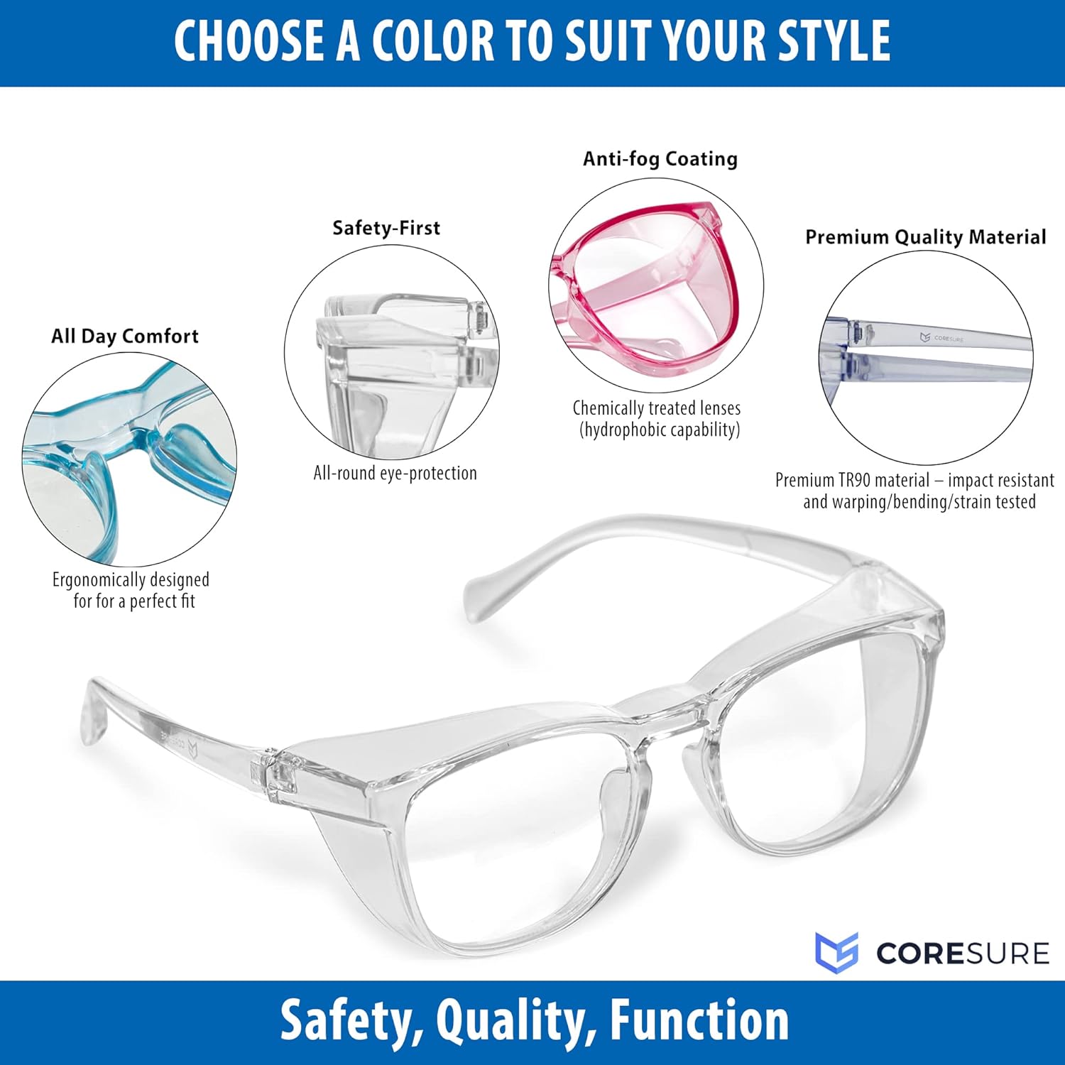 Elegantes gafas de seguridad antivaho – Gafas de protección ocular