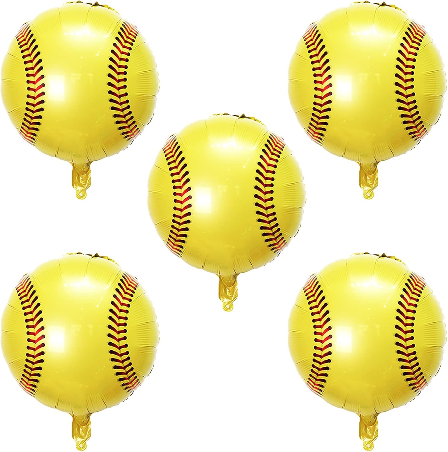 10 globos de sóftbol de papel de aluminio de Mylar de 18 pulgadas, globos deportivos redondos para sóftbol temático de cumpleaños, baby shower,