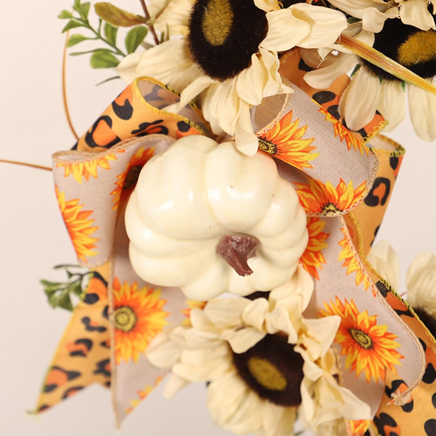 Corona de puerta de Halloween, guirnalda de hojas de arce, corona de otoño e invierno para Navidad, Acción de Gracias, adornos decorativos para el