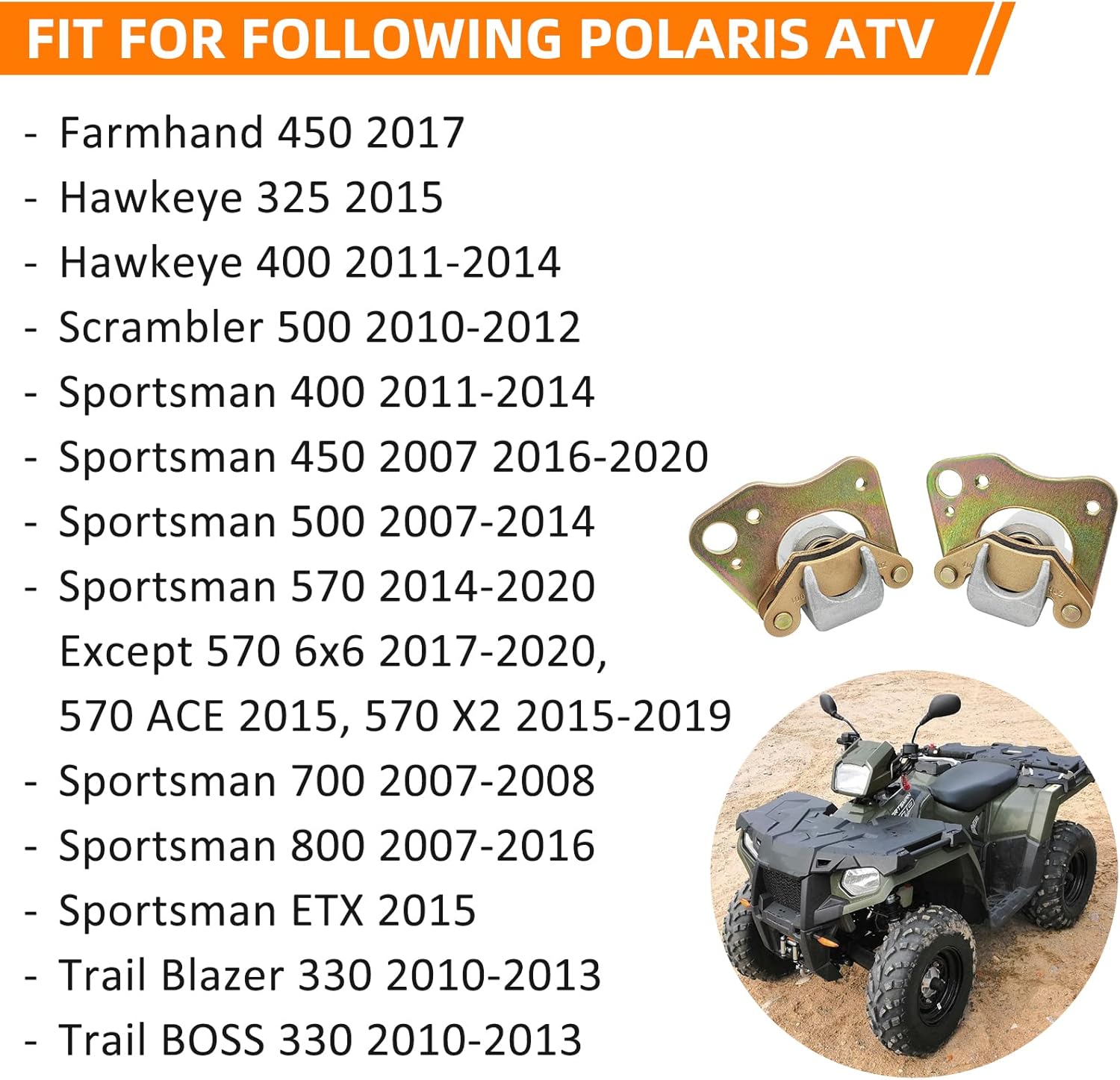 Pinza de freno delantera izquierda derecha para Polaris ATV Trail BOSS 330 Trail Blazer 330 Hawkeye 325400 Scrambler 500 Sportsman 400 450 570 800