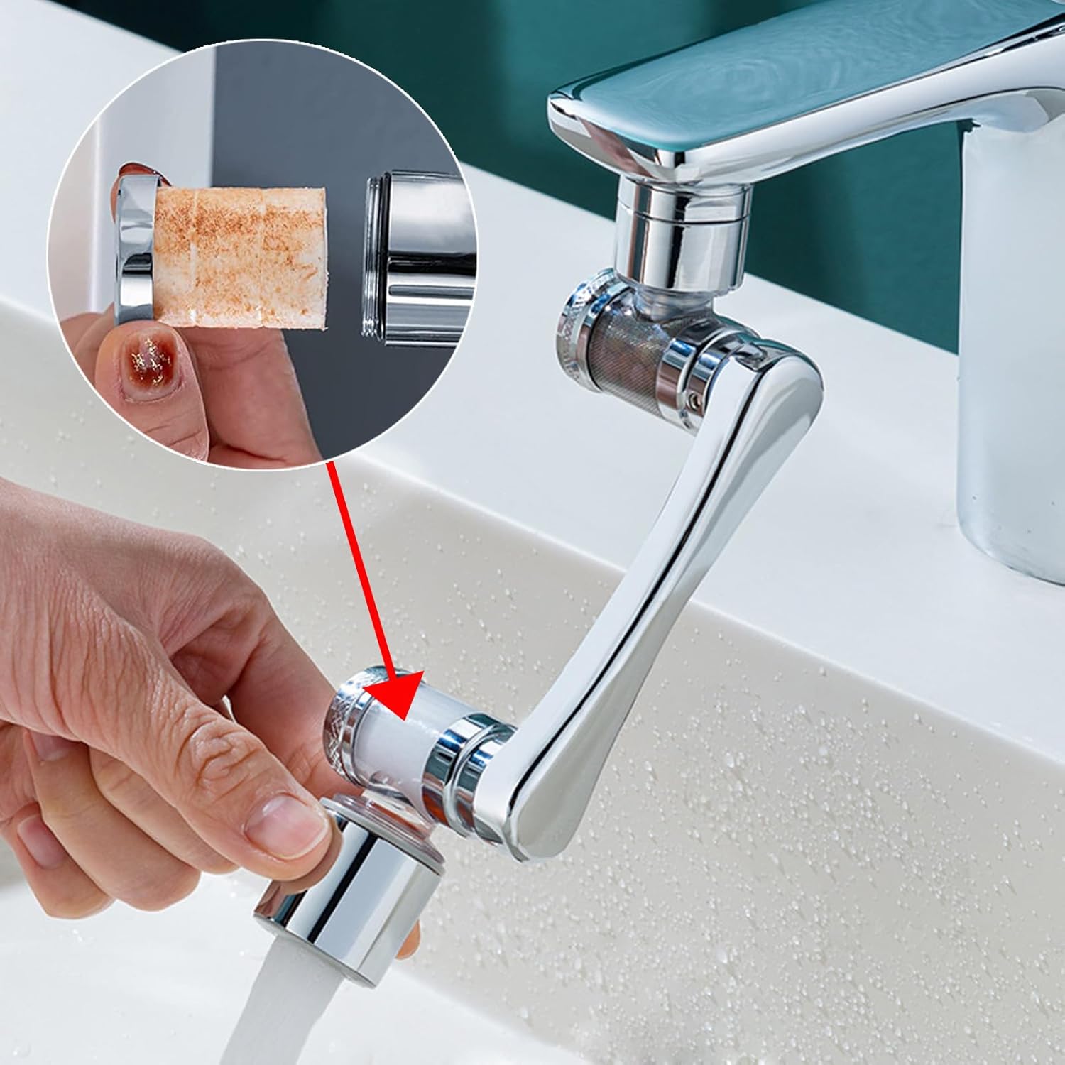 5 unidades de filtro de agua aireador extensor de grifo, anillos de filtro de cerámica, grifo de filtro universal contra salpicaduras, mejora las