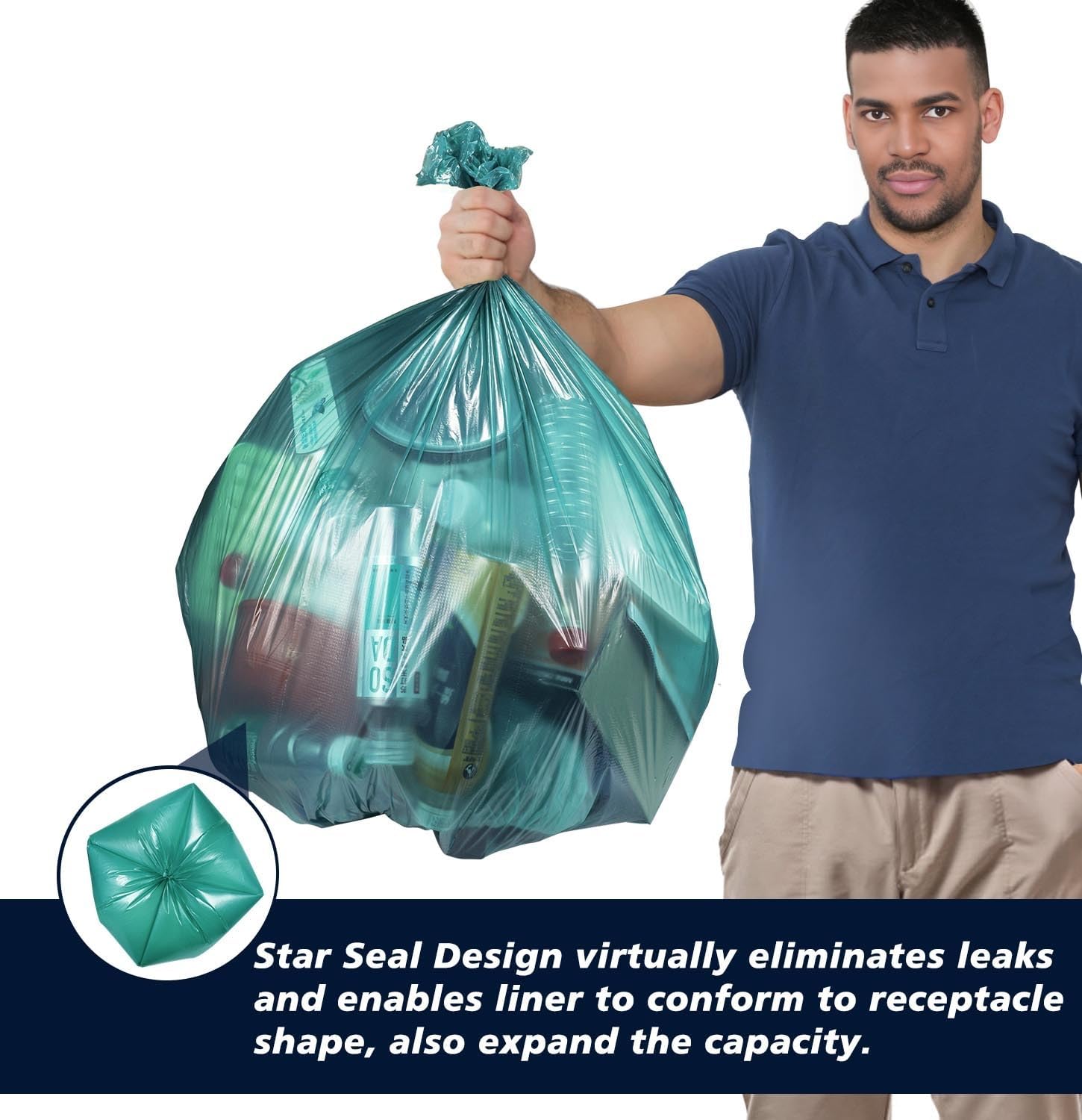 AYOTEE – Bolsas de basura grandes de 30 galones, bolsas de basura grandes de 1 mil de grosor, bolsas de basura de cocina de 30 galones de alto, 50%