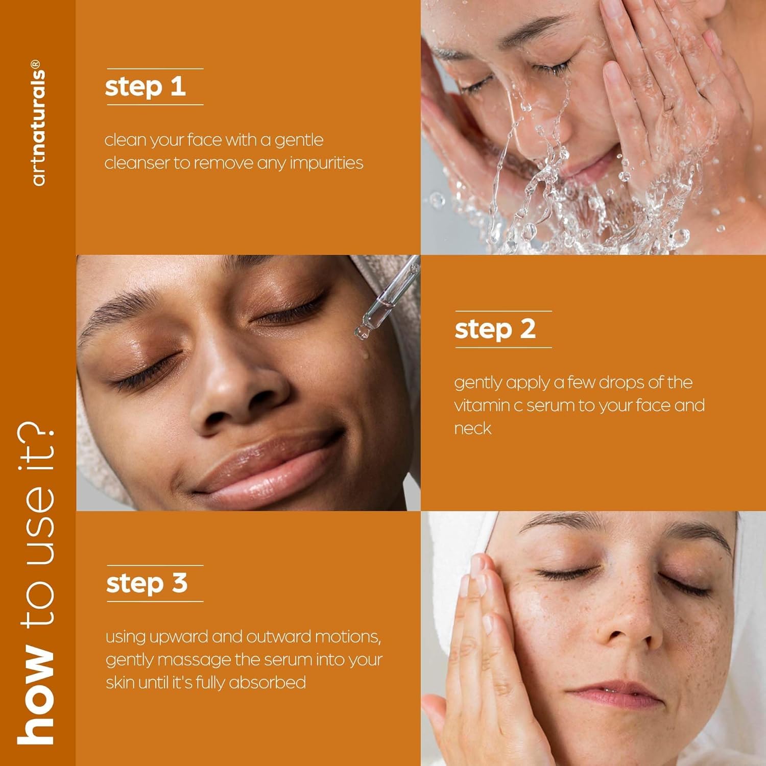 ArtNaturals Suero de vitamina C antienvejecimiento (4 onzas líquidas) con ácido hialurónico y vitamina E – Repara las arrugas ojeras, desvanece las
