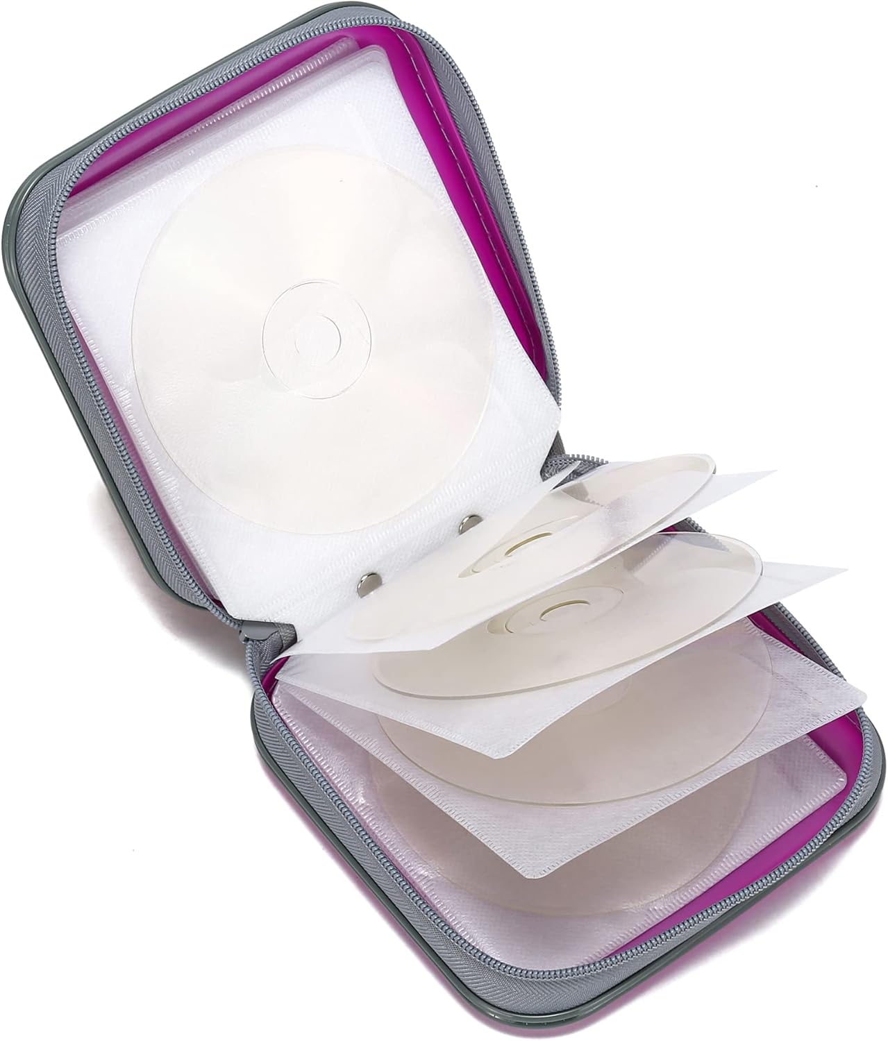 Estuche para CD, estuche portátil para CD de 48 capacidades, almacenamiento de plástico duro, DVD, CD, cartera, organizador para automóvil,