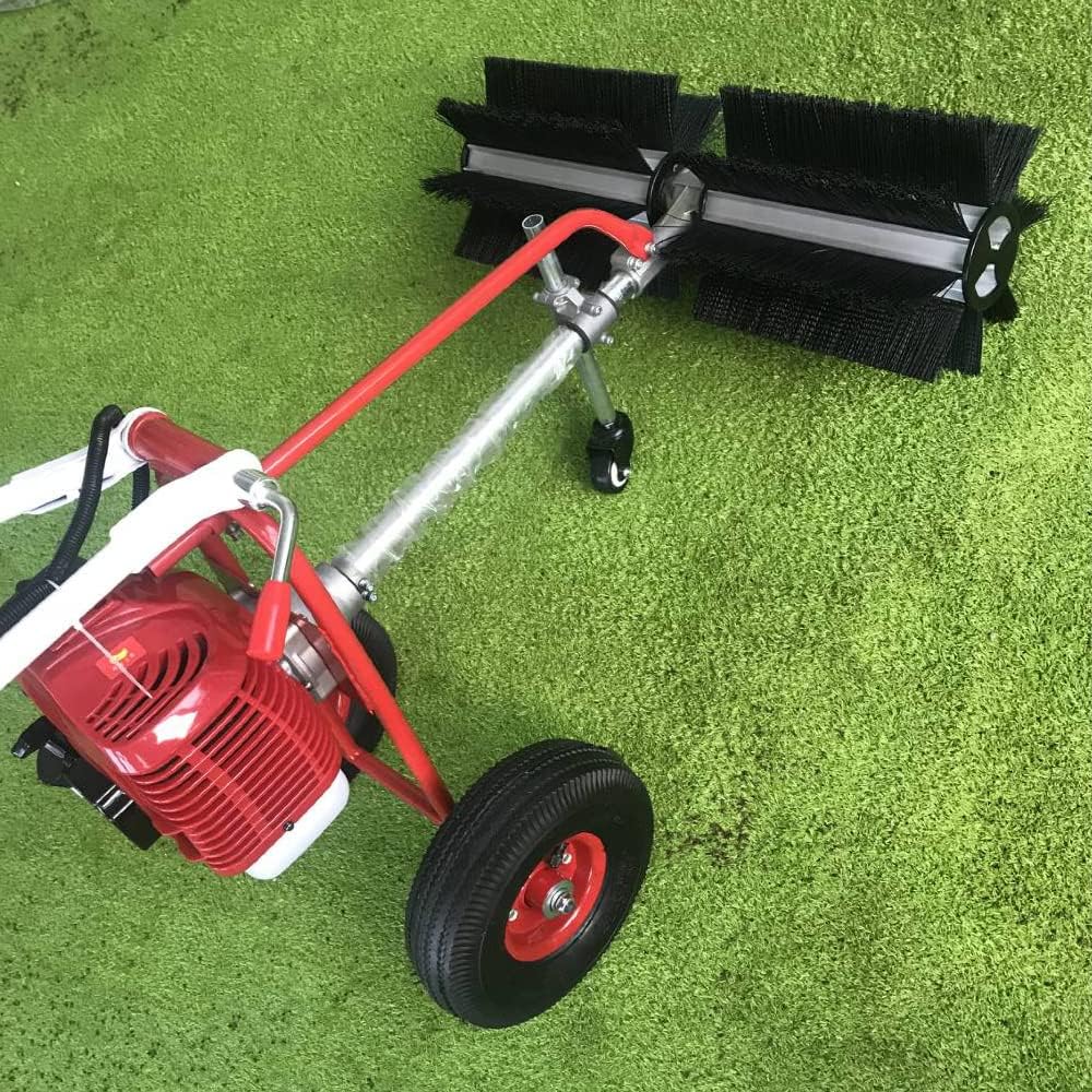 Barredora de mano 43CC 2 tiempos de gasolina barredora al aire libre escoba de barrido 1.7HP Walk Behind Sweeper Cleaner césped césped entrada