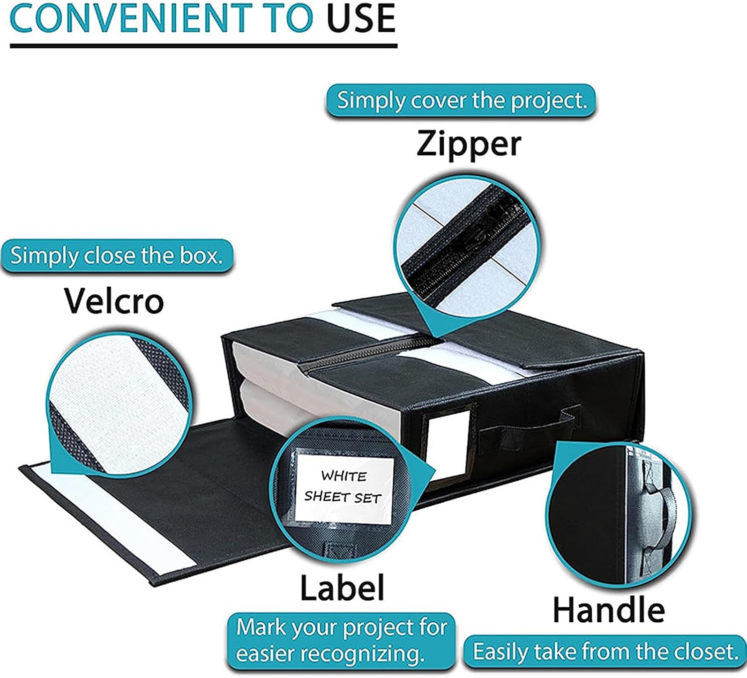 Organizador de sábanas de lino, organizadores de armario y caja de almacenamiento plegable, cubos de almacenamiento de ropa de cama para fundas de