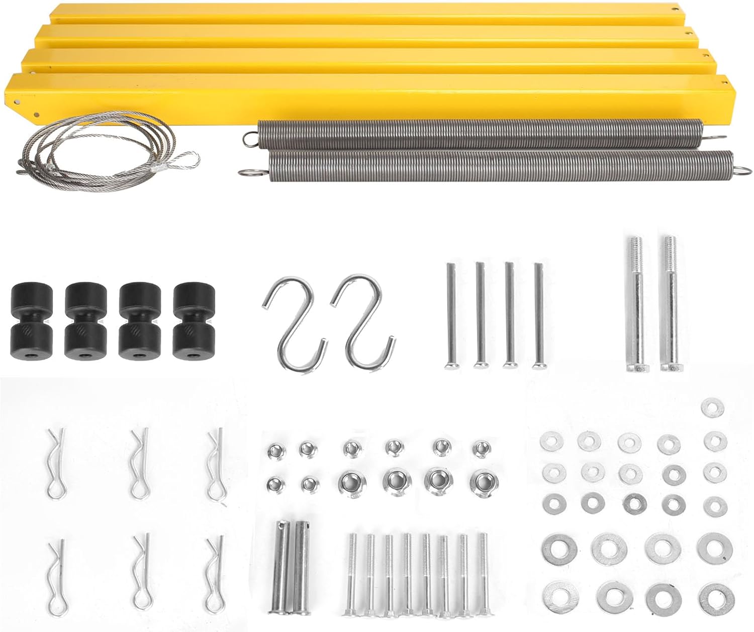 Kit de asistencia de elevación de puerta de remolque de 2 lados, sistema de asistencia de elevación para portón trasero amarillo apto para remolques
