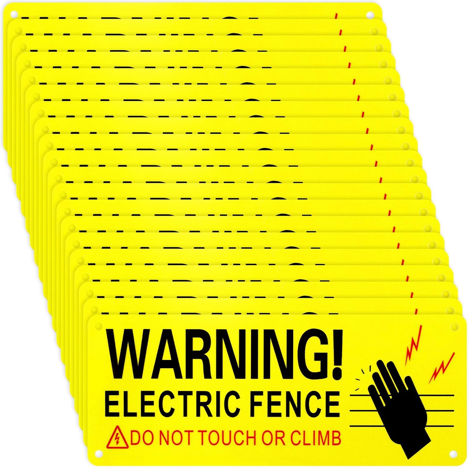 Blulu Señales de advertencia de valla eléctrica de metal de 10 x 4 pulgadas, reflectantes, de aluminio, para valla eléctrica, señal de seguridad de