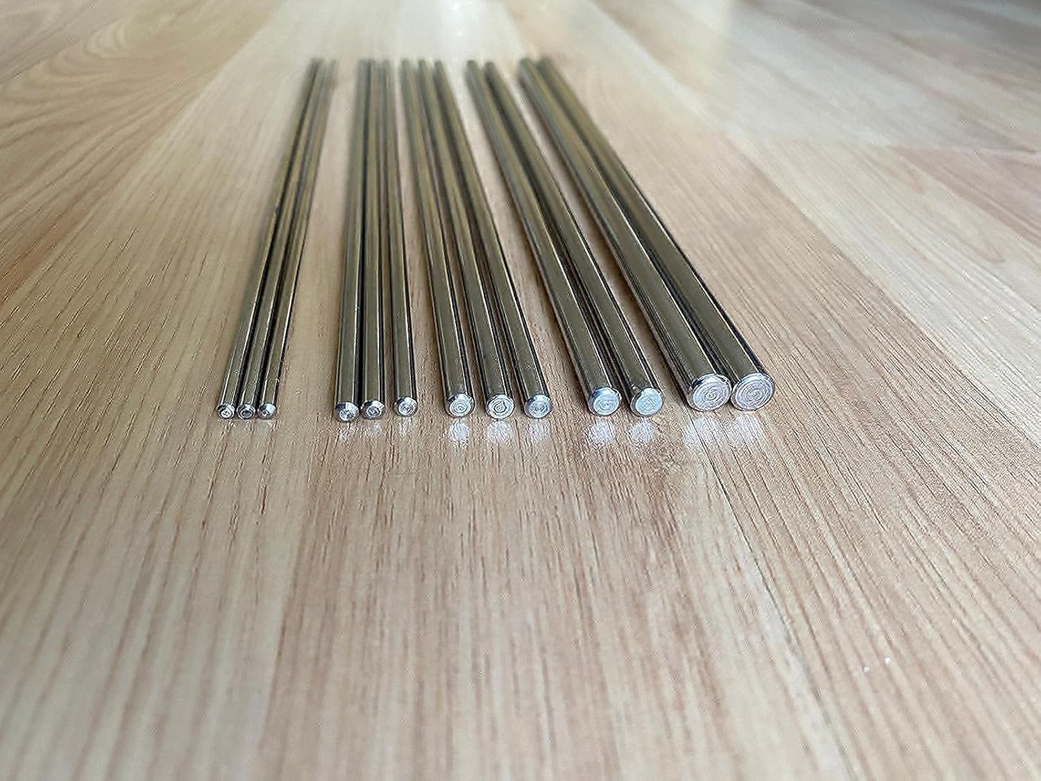 HAUZSDISAINS Varillas de acero inoxidable, 13 piezas de 9.85 pulgadas de longitud de diámetro de 0.12 a 0.31 pulgadas, varilla de metal para eje