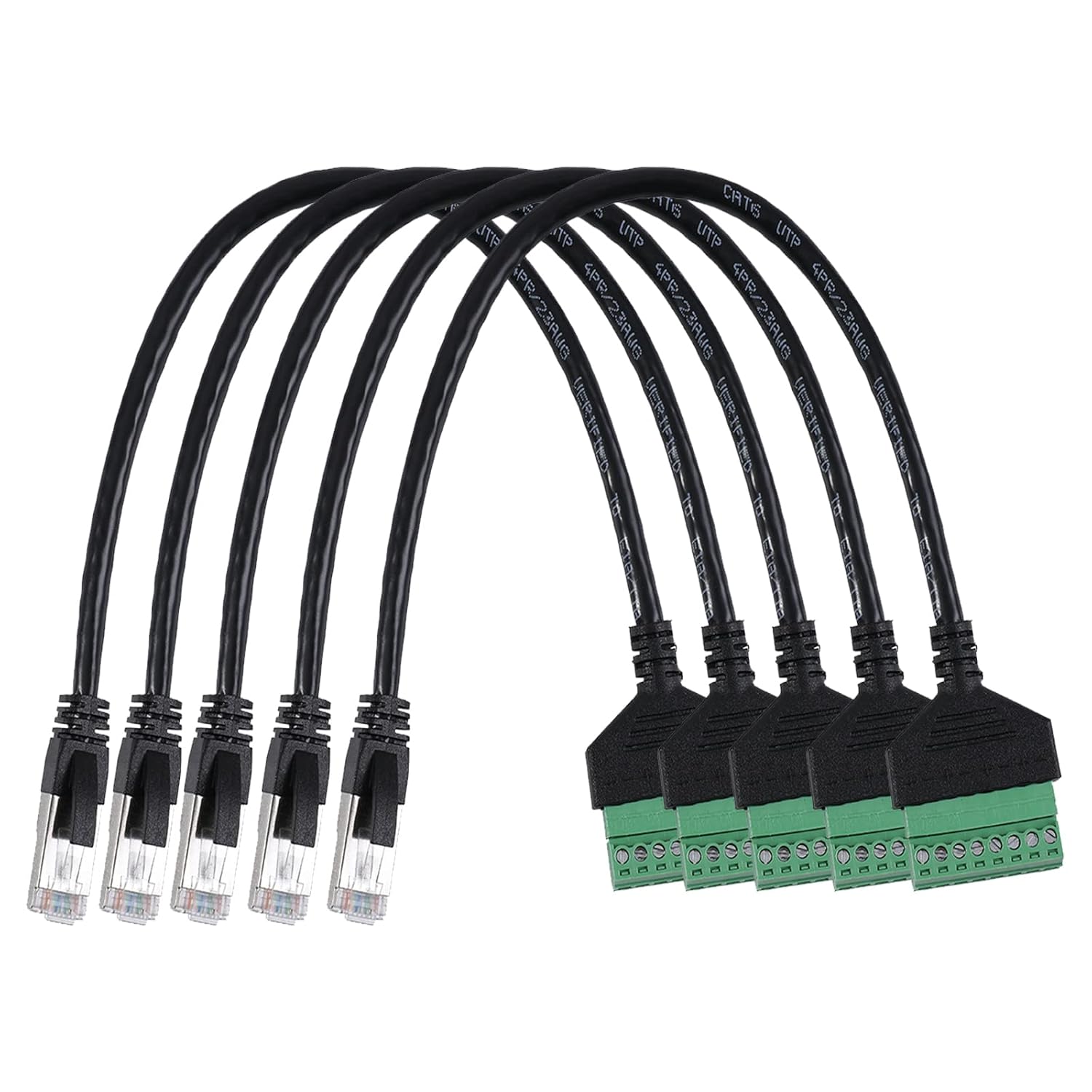 Adaptador de bloque de terminales de tornillo RJ45 macho a 8 pines para extensor Ethernet Cat5 CCTV Internet digital, enchufe RJ45 macho a conector