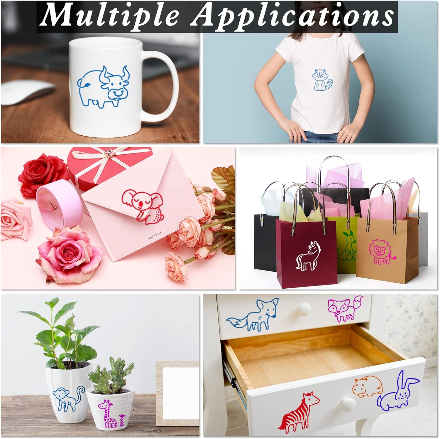 60 plantillas de pintura de animales lindos, plantillas de dibujo impermeables para bricolaje, tela de lona, decoración de pared, juego de arte,