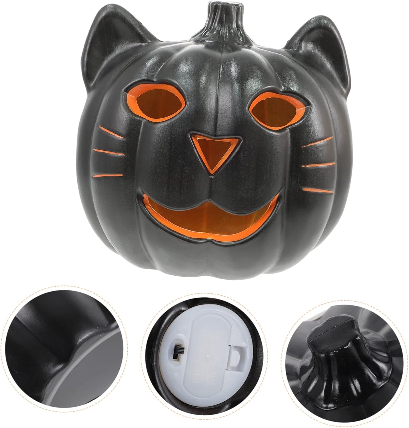 YARNOW 2 piezas de decoración de mesa de comedor de Jack-o-Lantern, adornos de Halloween, decoración de mesa de comedor, luces de calabaza de