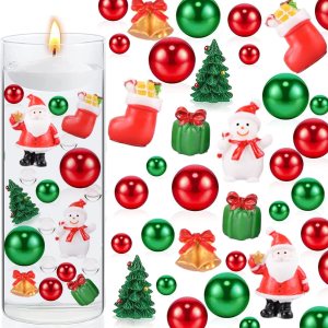 10098 piezas de decoración de jarrones de Navidad para velas flotantes, perlas de imitación, guirnalda de perlas para jarrones, centro de mesa de 10098 piezas de decoración de jarrones de Navidad para velas flotantes, perlas de imitación, guirnalda de perlas para jarrones, centro de mesa de