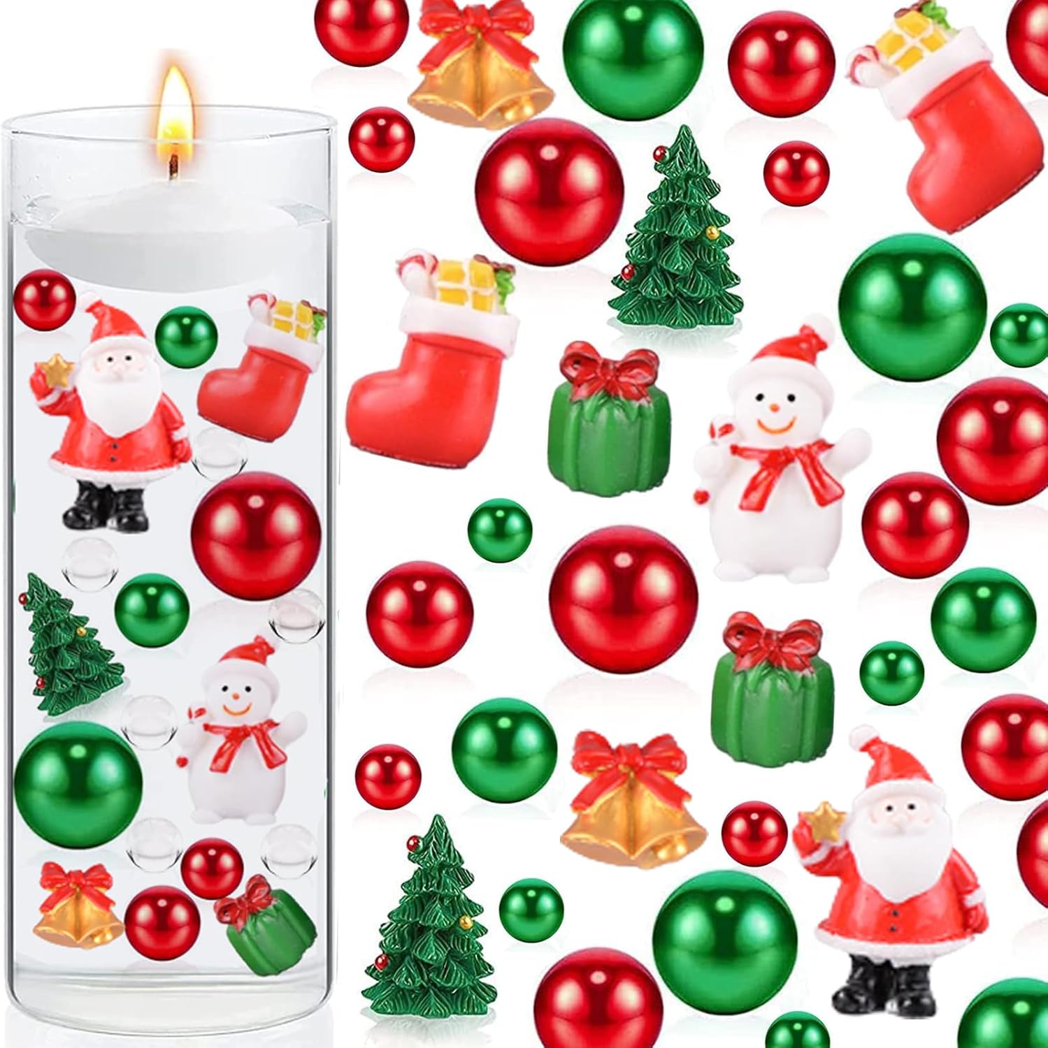 10098 piezas de decoración de jarrones de Navidad para velas flotantes, perlas de imitación, guirnalda de perlas para jarrones, centro de mesa de
