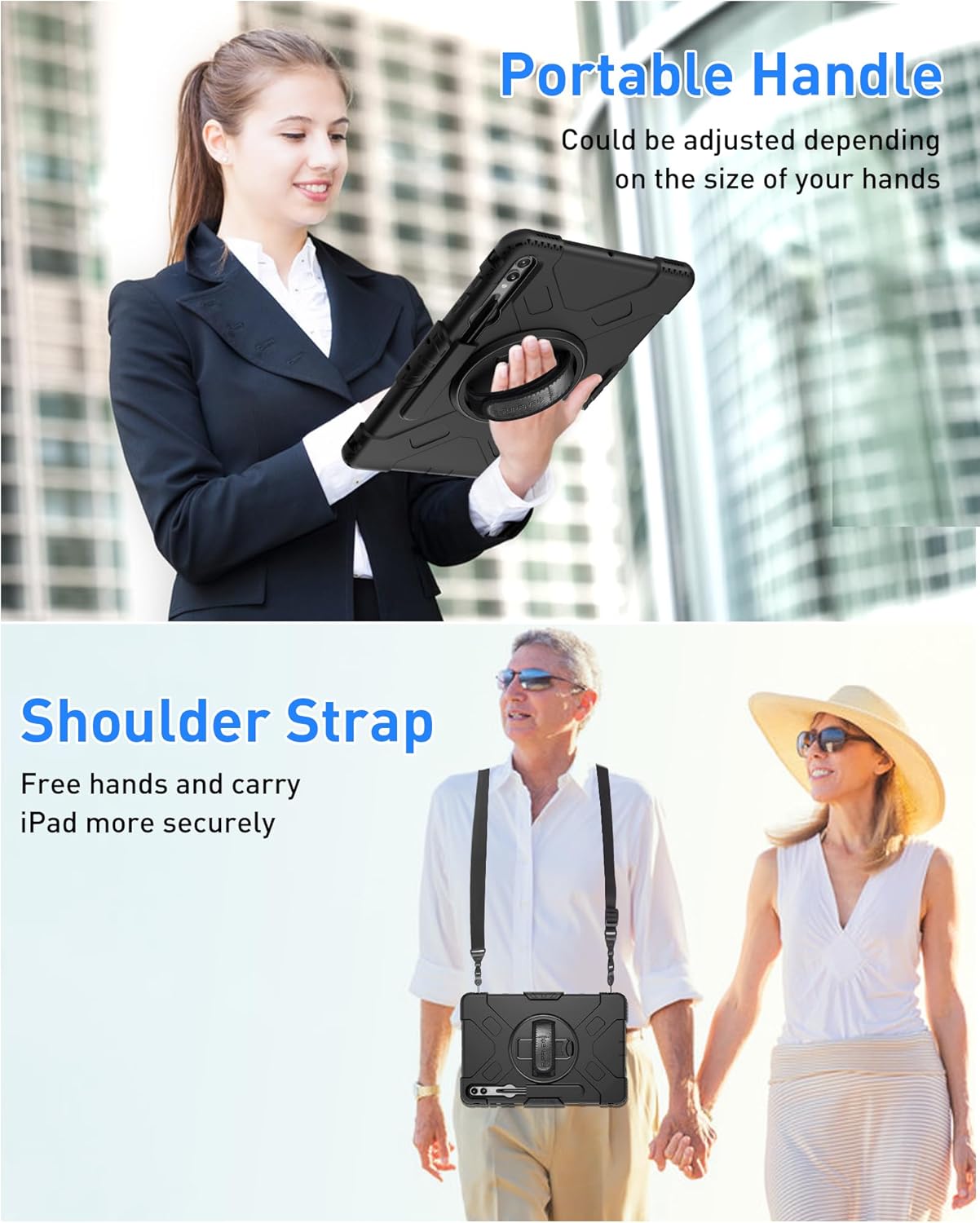 SUPFIVES Funda para Samsung Galaxy Tab S9 Plus de 12.4 pulgadas 2023 funda protectora militar mejorada a prueba de golpes para tableta S9 Plus 12.4