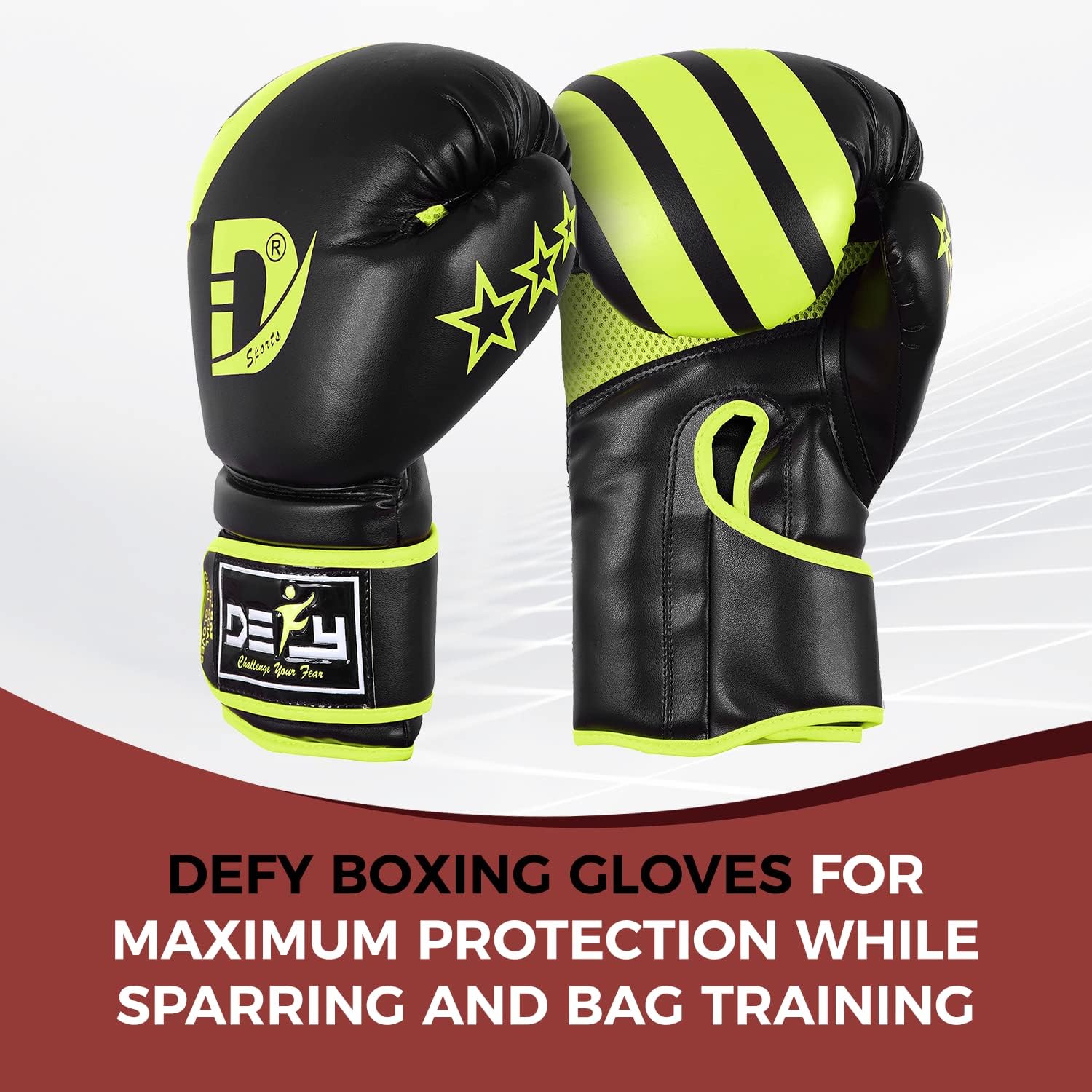 DEFY – Guantes de boxeo maravillosos para hombres y mujeres, para entrenamiento de Muay Thai, Kick Boxing, de cuero, Sparring, bolsa pesada, guantes