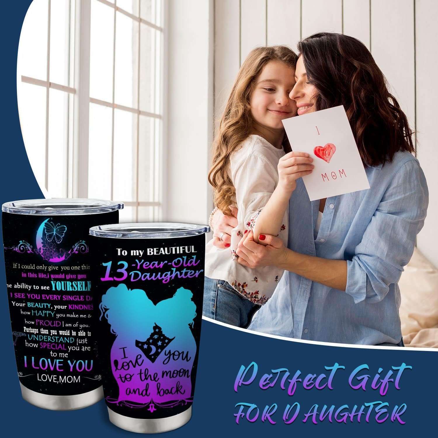 Doskay Regalos para niñas de 13 años, 13 cumpleaños, regalos para niñas de 13 años, vaso de 20 onzas, regalos de cumpleaños de 13 años para niñas,