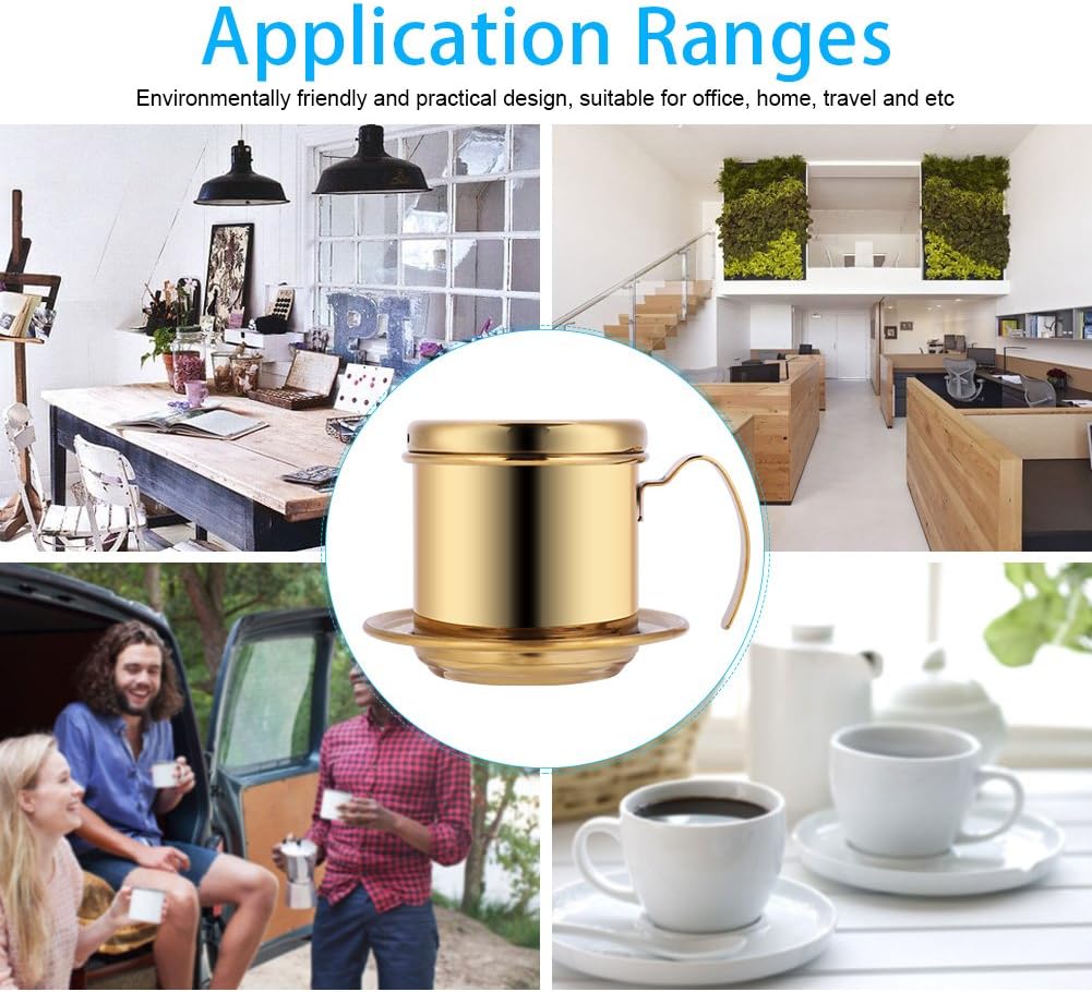 Filtro de café, filtro para cafetera vietnamita, reutilizable, de acero inoxidable, con infusión permanente para verter sobre gotero de café, regalo